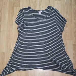 Hunter green white stripe Flowy tee XXL